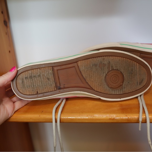 Polo Ralph Lauren Men's Salmon Sneakers Faded Canvas Leather | 9D - Picture 11 of 14